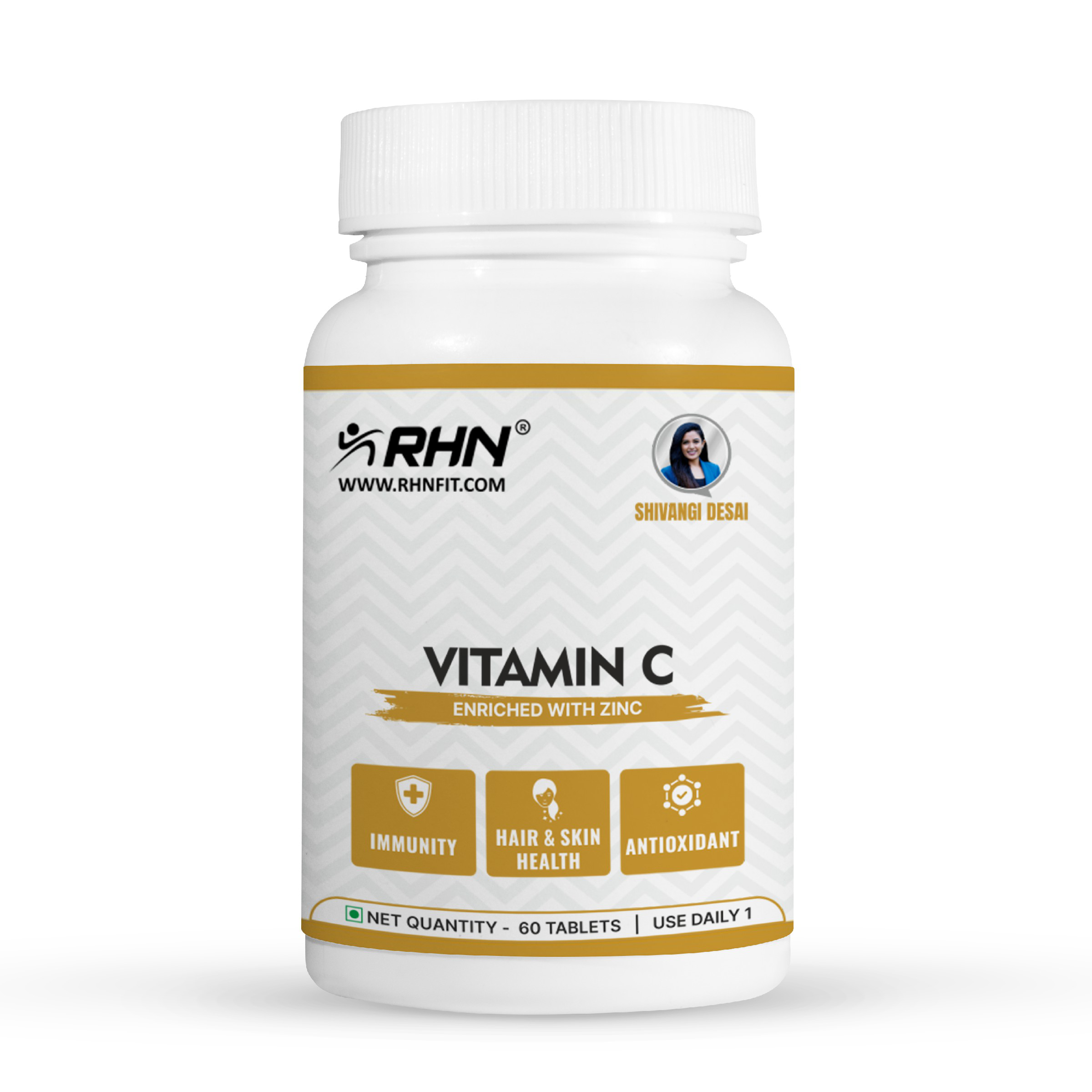 RHN Vitamin C 500mg Tablets For Men & Women | Immunity, Antioxidant And Skin Care| 60 Tablets
